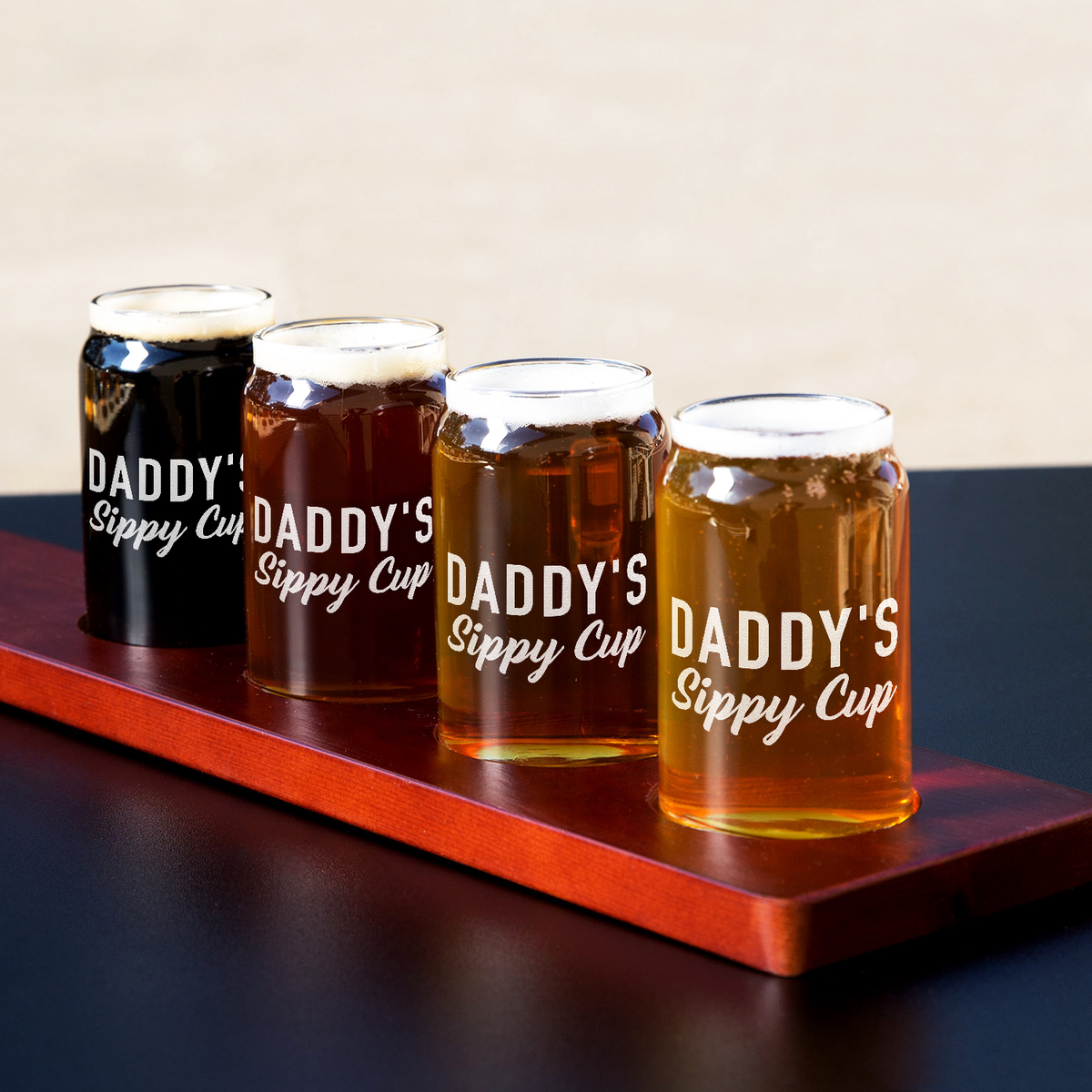  Daddy's Sippy Cup 5 oz Beer Glass Can - Set of Four