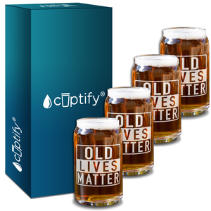 Old Lives Matter 5 oz Beer Glass Can - Set of Four