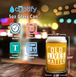  Old Lives Matter 5 oz Beer Glass Can - Set of Four