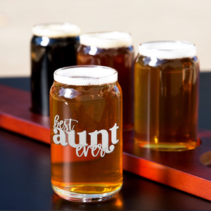  Best Aunt Ever Etched on 5 oz Beer Glass Can - Set of Four