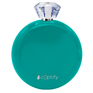Aqua Blue Gloss 5oz Jewel Liquor Flask