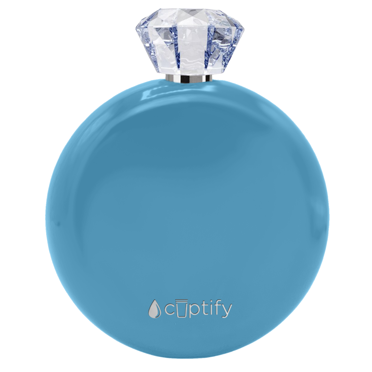 Baby Blue Gloss 5oz Jewel Liquor Flask