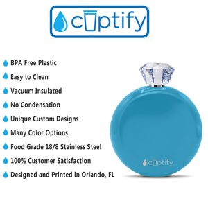 Baby Blue Gloss 5oz Jewel Liquor Flask