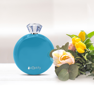 Baby Blue Gloss 5oz Jewel Liquor Flask