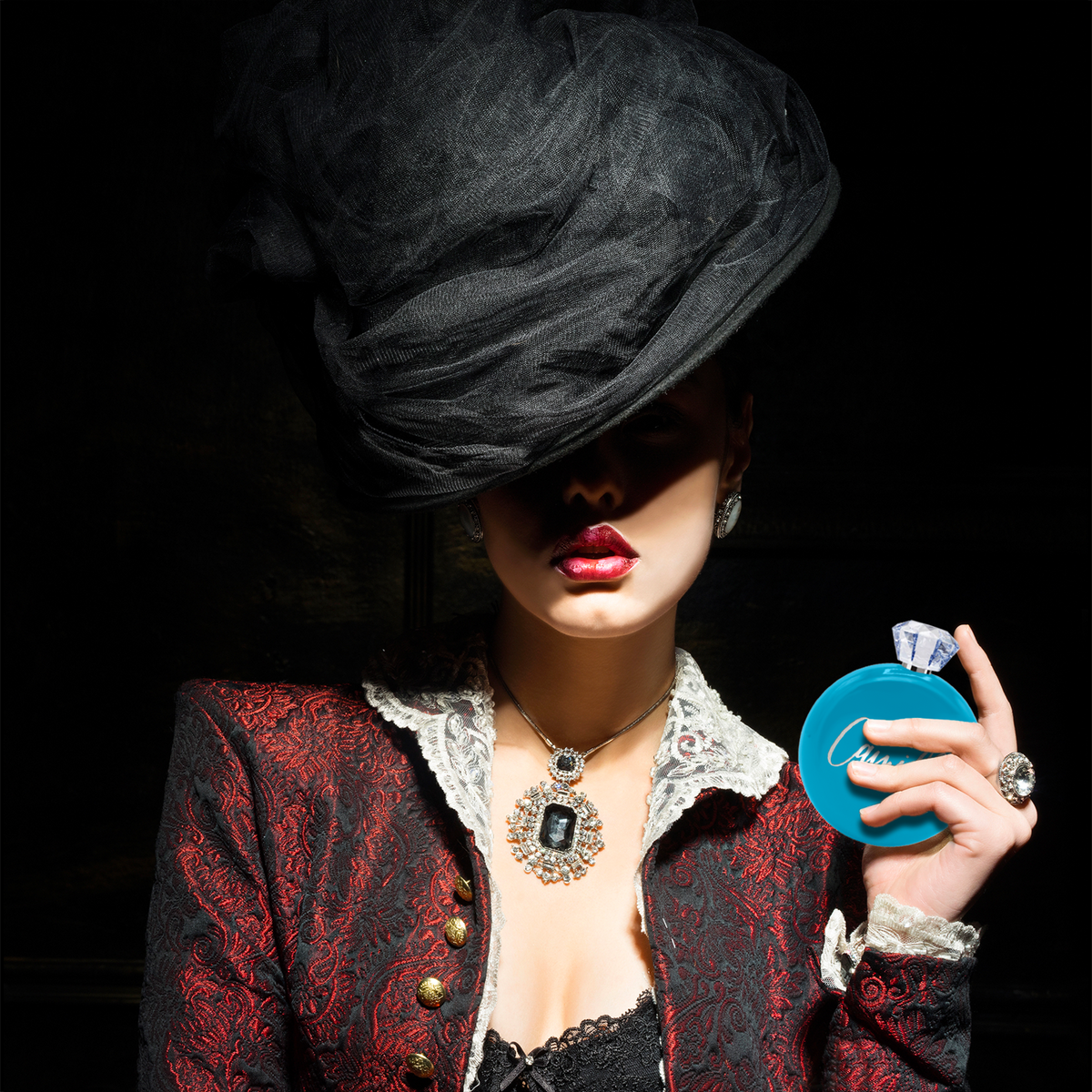 Personalized Baby Blue Gloss 5oz Jewel Liquor Flask