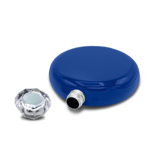 Personalized Blue Gloss 5oz Jewel Liquor Flask