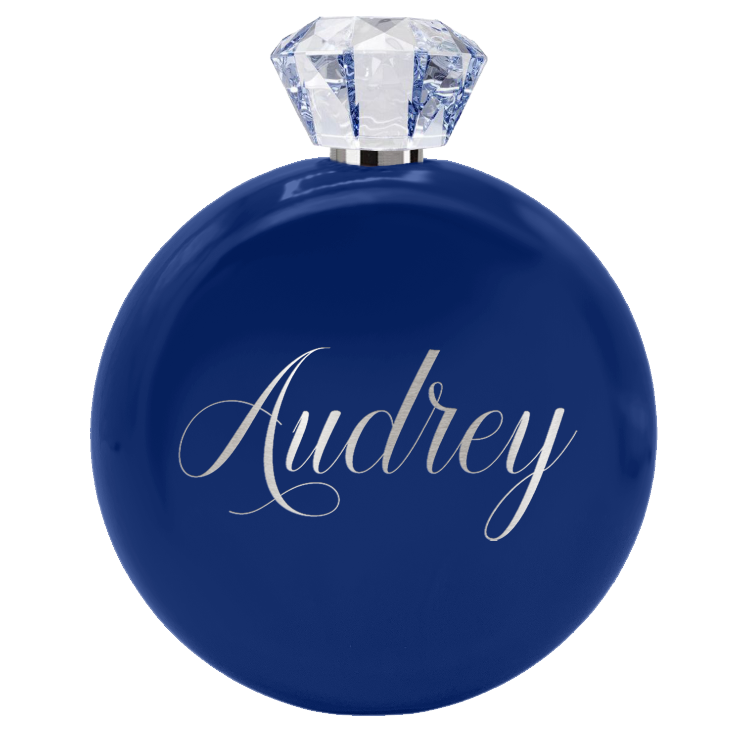 Personalized Blue Gloss 5oz Jewel Liquor Flask