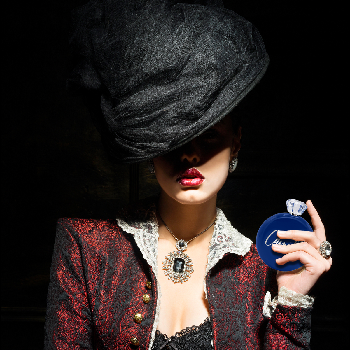 Personalized Blue Gloss 5oz Jewel Liquor Flask