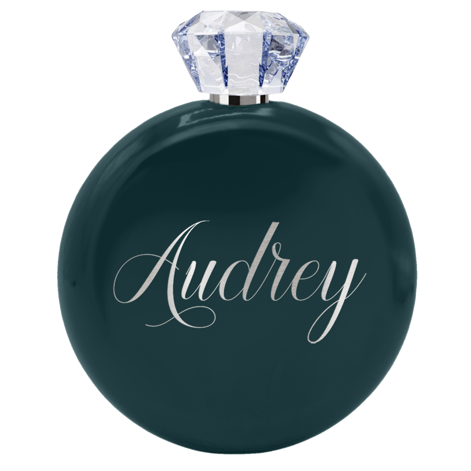 Personalized Blue Sea Gloss 5oz Jewel Liquor Flask