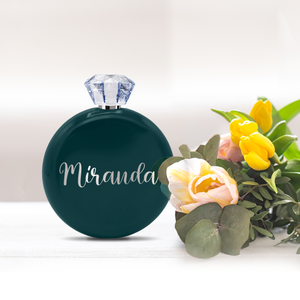 Personalized Blue Sea Gloss 5oz Jewel Liquor Flask