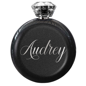 Personalized Black Glitter 5oz Jewel Liquor Flask