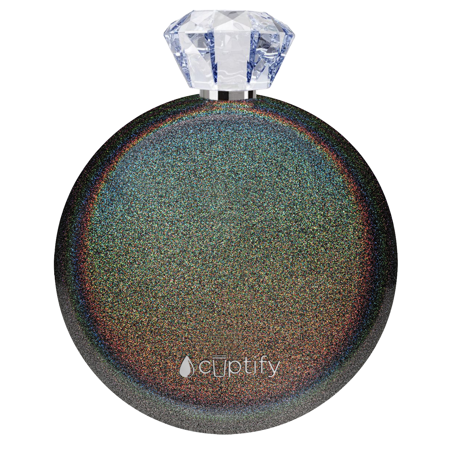 Black Rainbow Glitter 5oz Jewel Liquor Flask