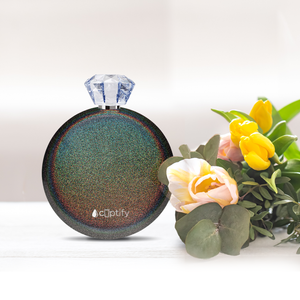 Black Rainbow Glitter 5oz Jewel Liquor Flask