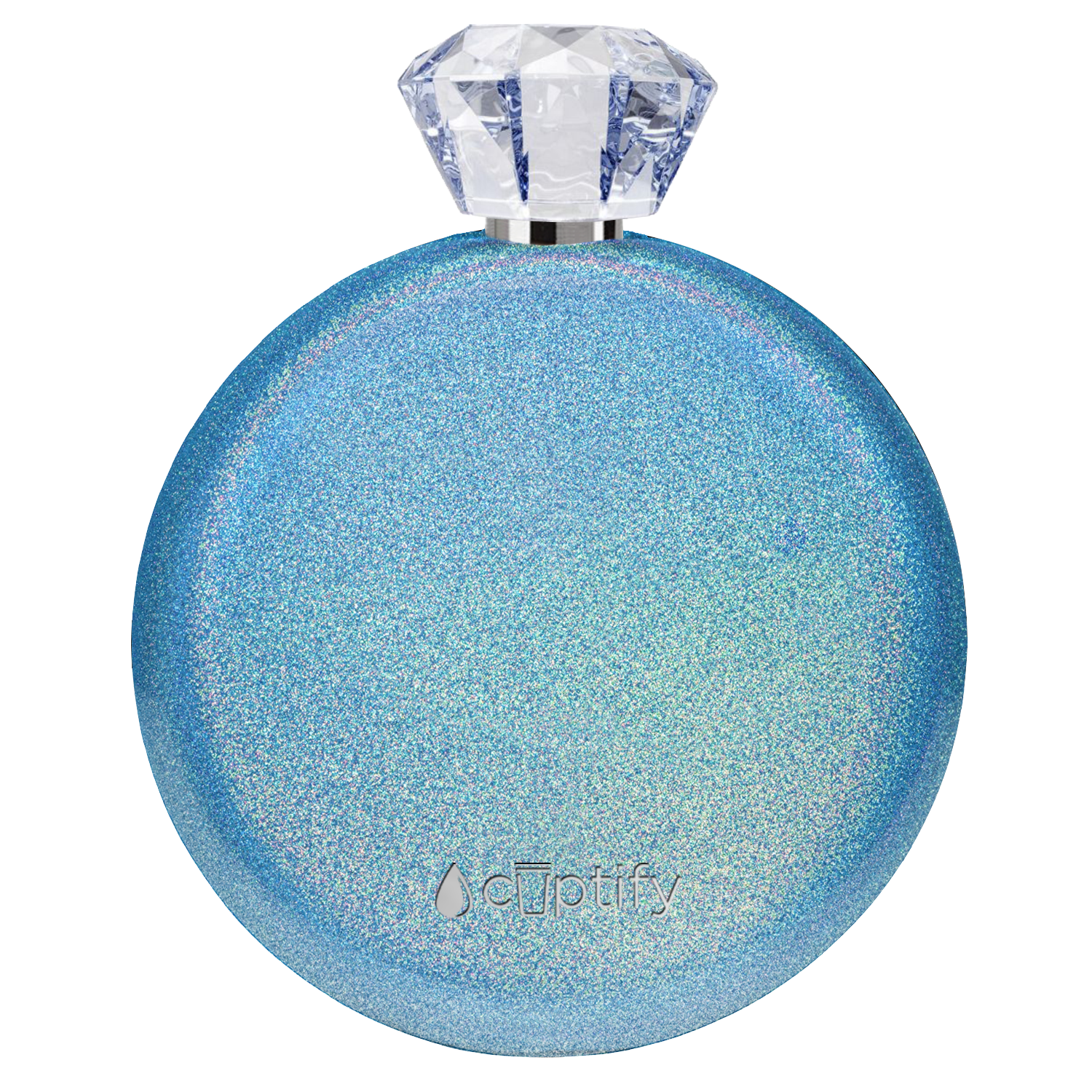 Blue Glitter 5oz Jewel Liquor Flask