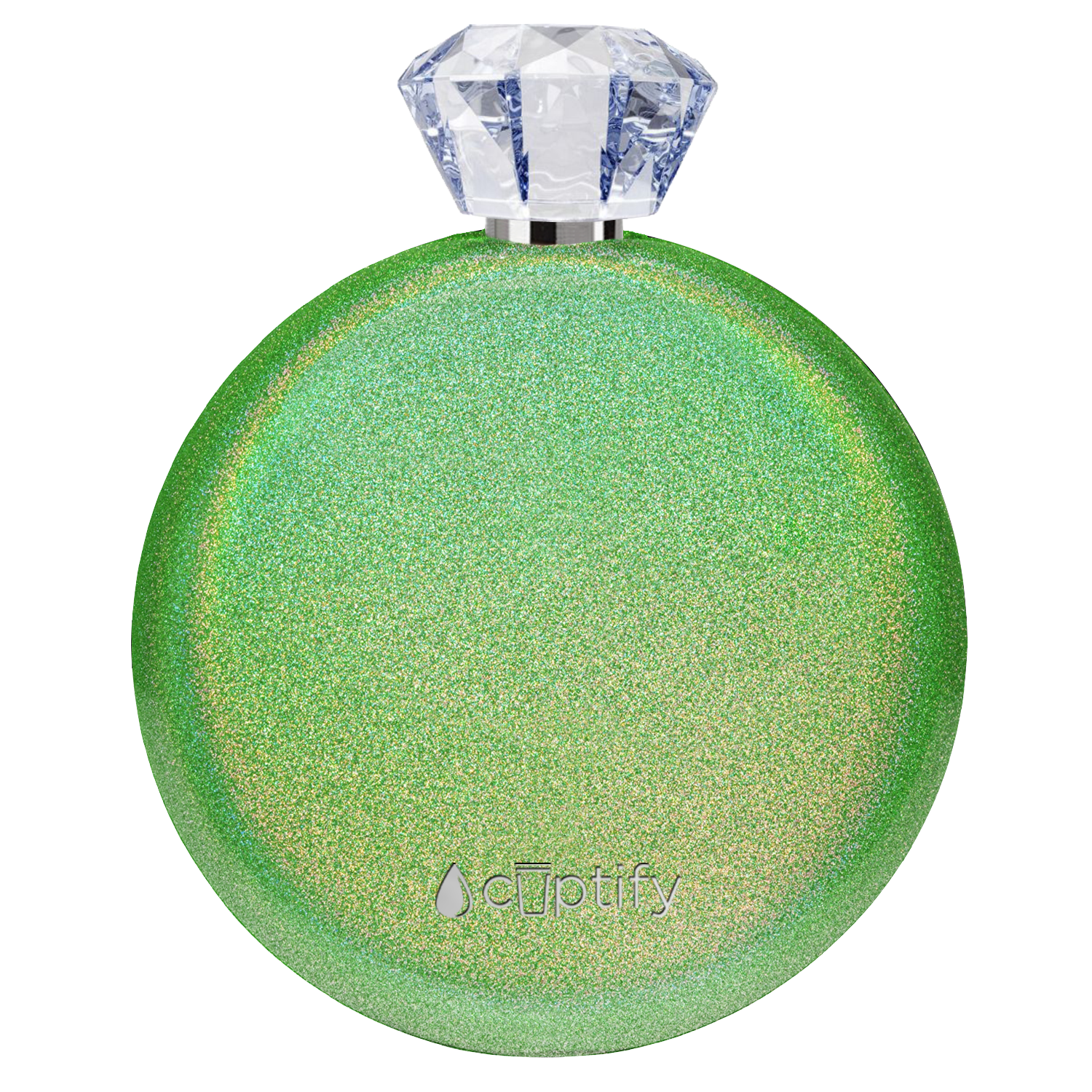 Emerald Green Glitter 5oz Jewel Liquor Flask