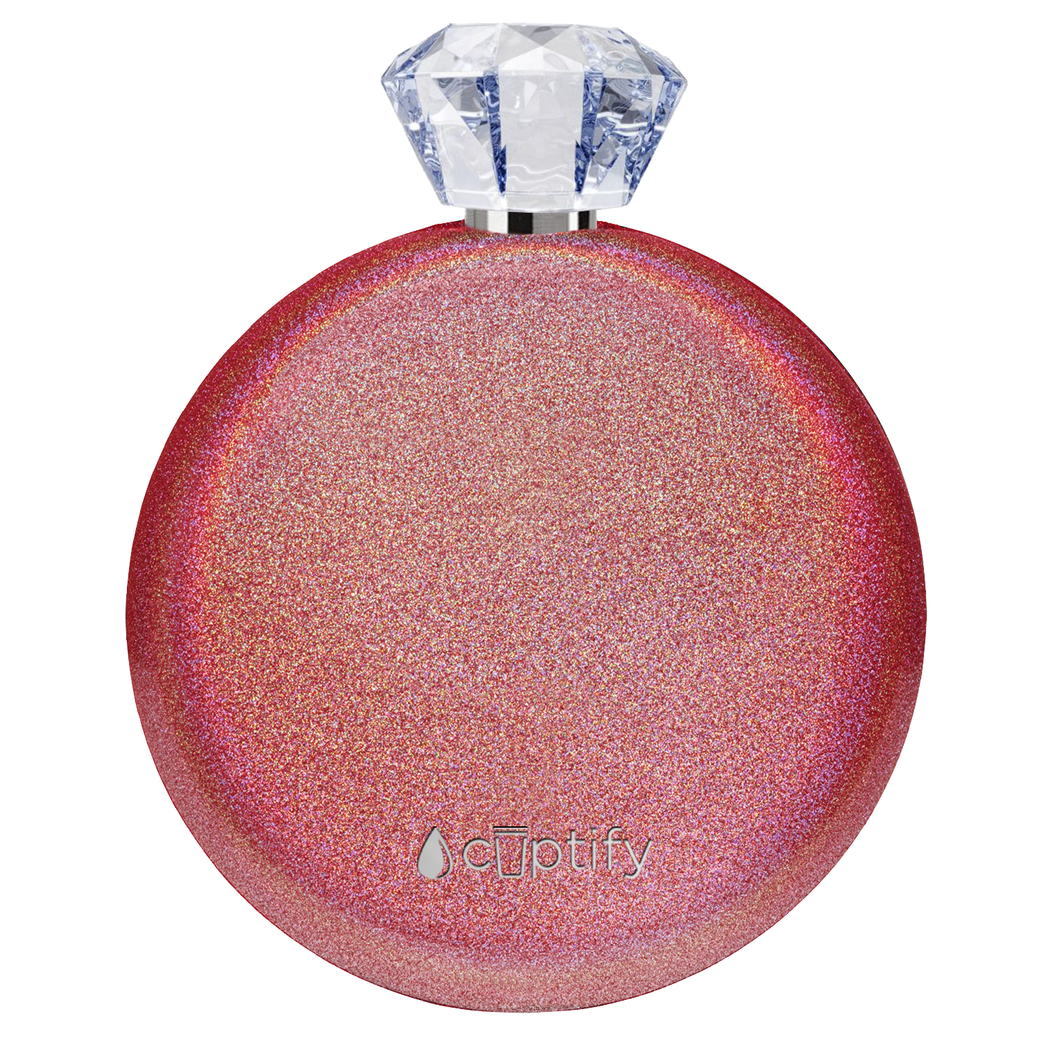 Cherry Red Glitter 5oz Jewel Liquor Flask
