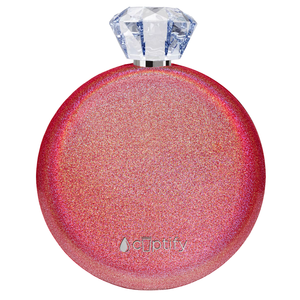 Cherry Red Glitter 5oz Jewel Liquor Flask