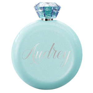 Personalized Sea Scape Glitter 5oz Jewel Liquor Flask