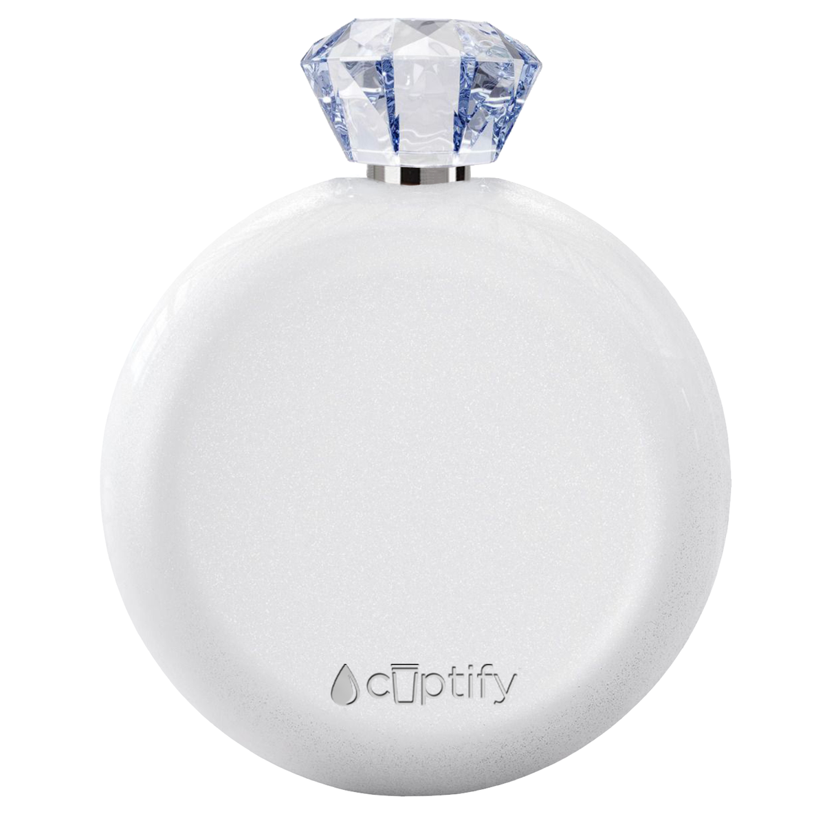 White Glitter 5oz Jewel Liquor Flask