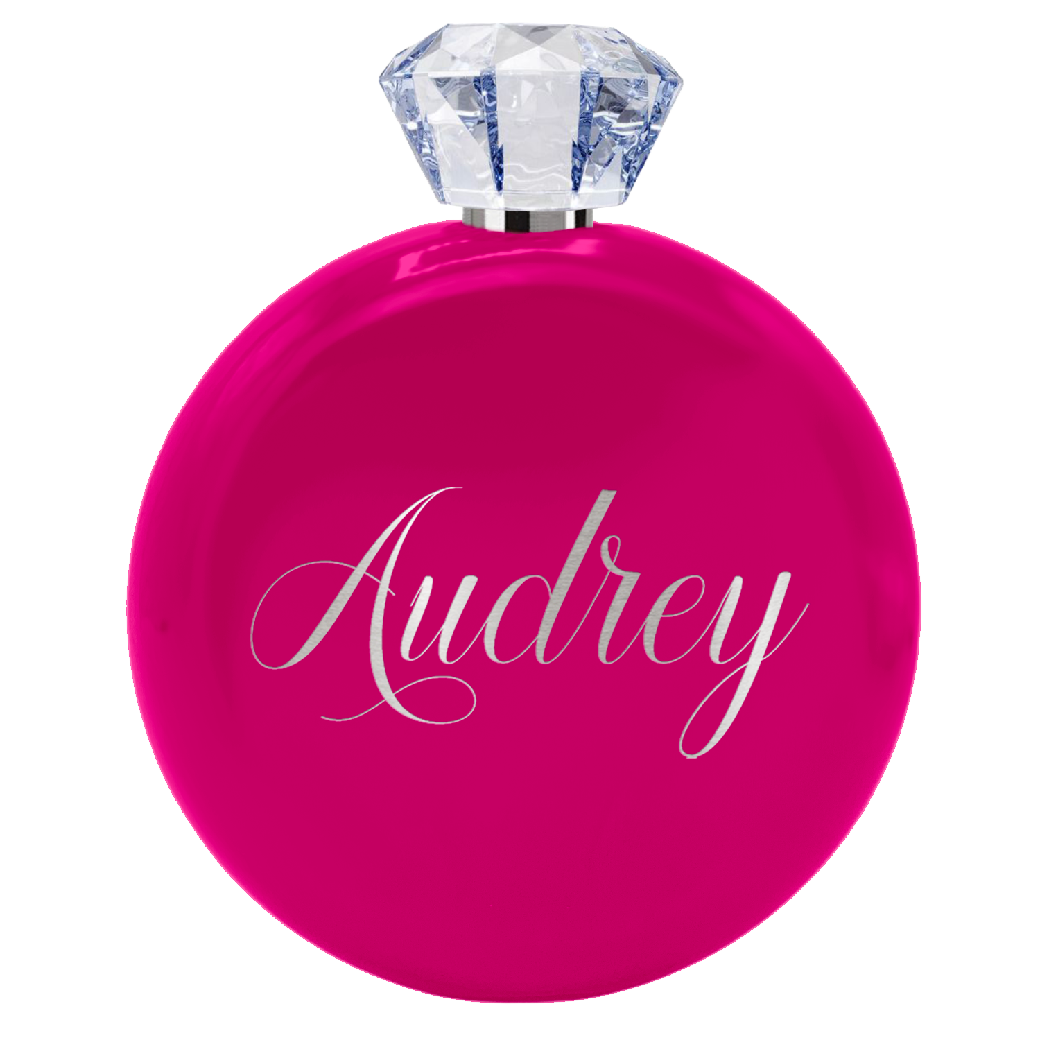 Personalized Hot Pink Gloss 5oz Jewel Liquor Flask