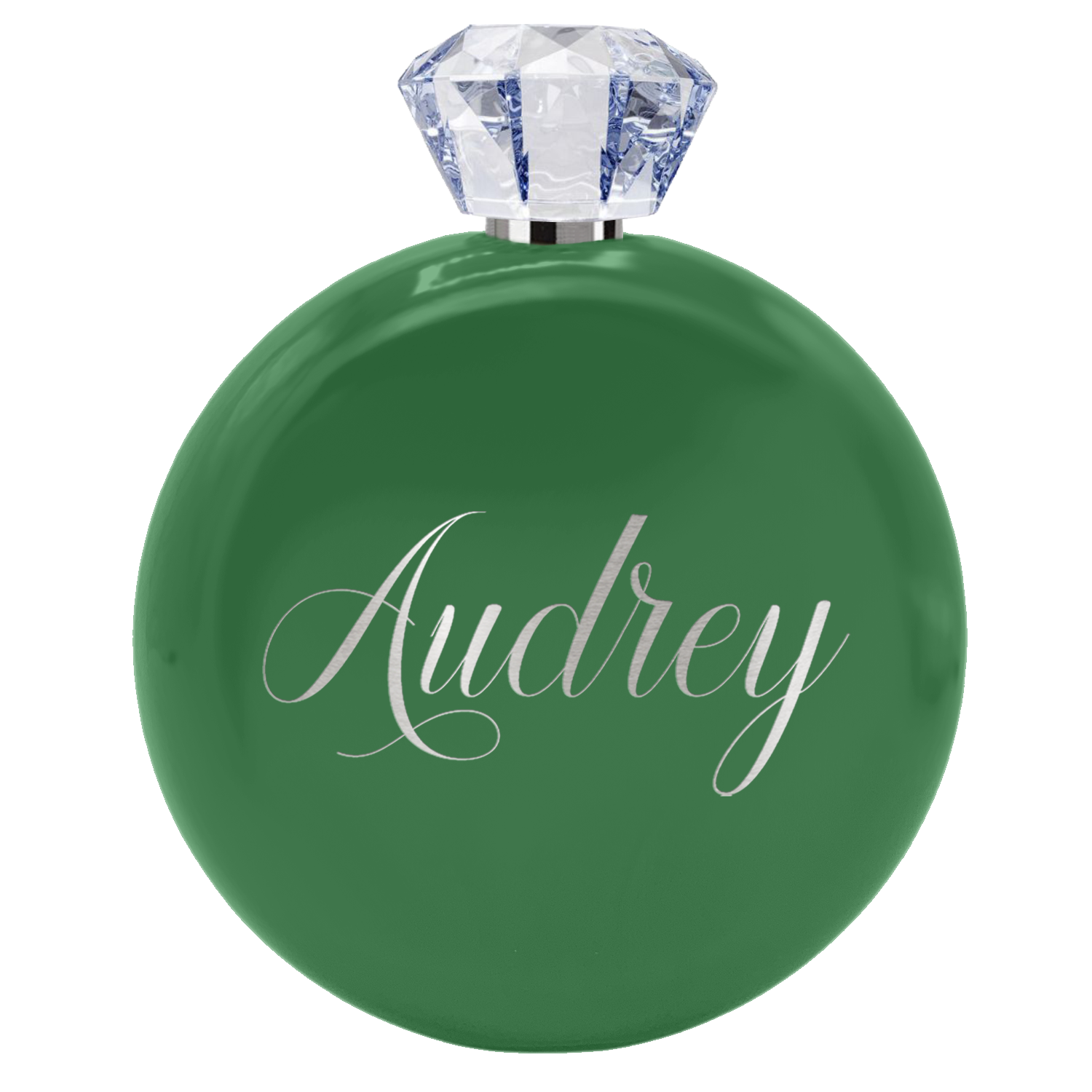 Personalized Kelly Green Gloss 5oz Jewel Liquor Flask