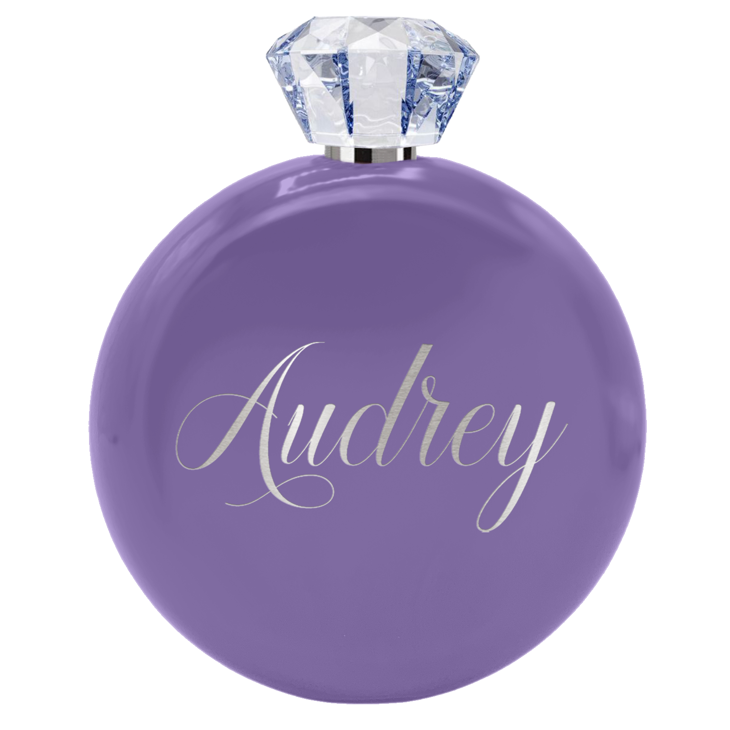 Personalized Lavender Gloss 5oz Jewel Liquor Flask