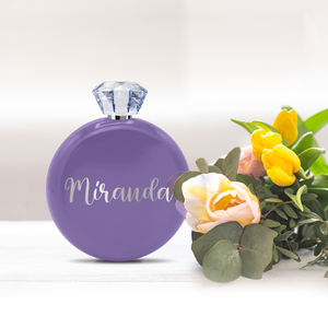 Personalized Lavender Gloss 5oz Jewel Liquor Flask