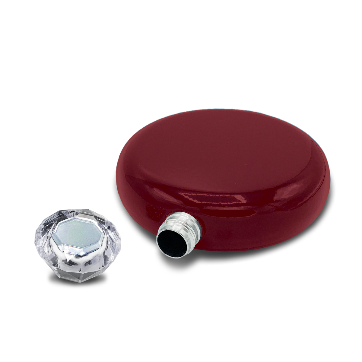 Maroon Gloss 5oz Jewel Liquor Flask