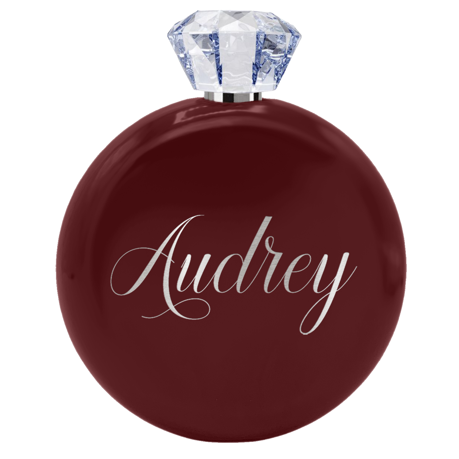 Personalized Maroon Gloss 5oz Jewel Liquor Flask