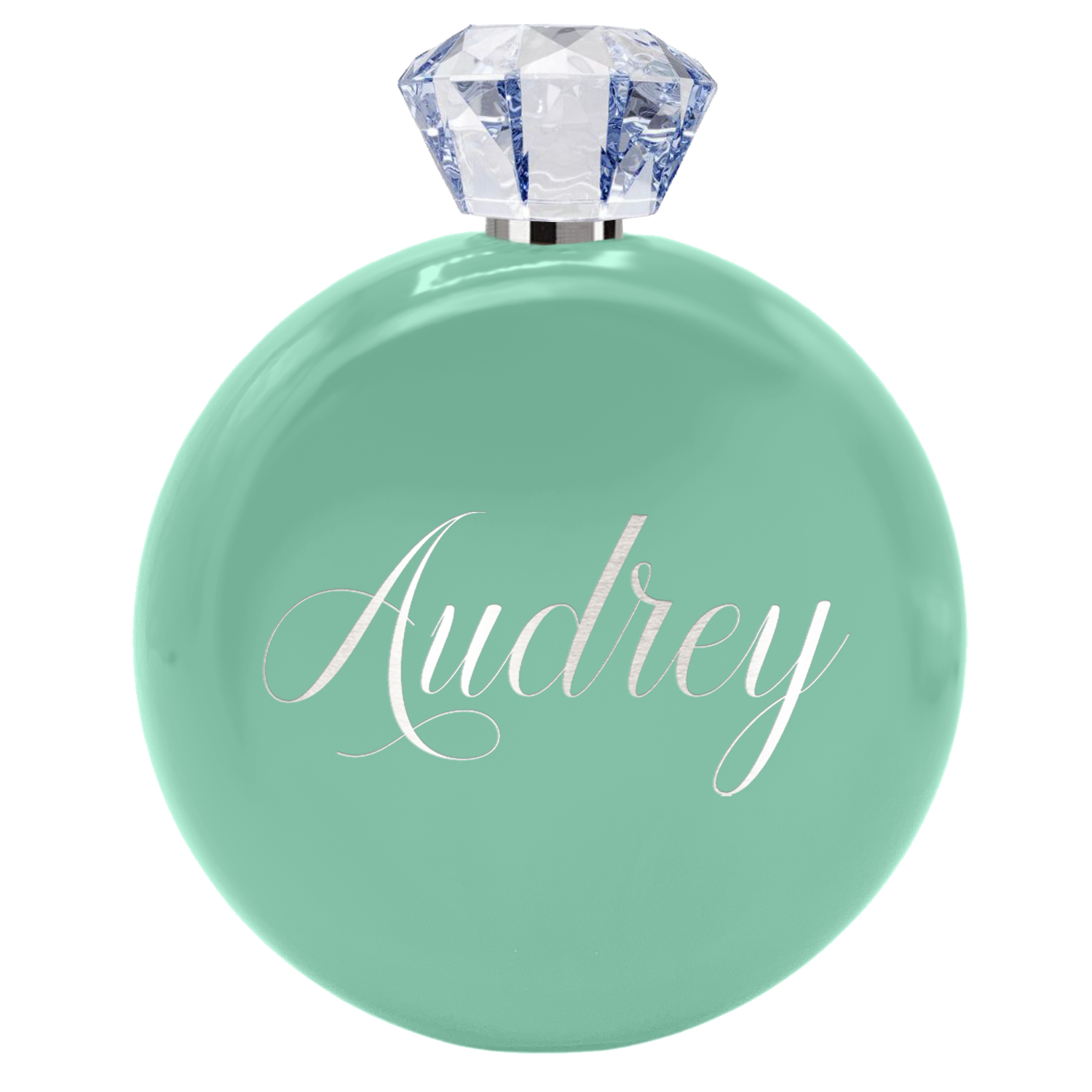 Personalized Mint Green Gloss 5oz Jewel Liquor Flask