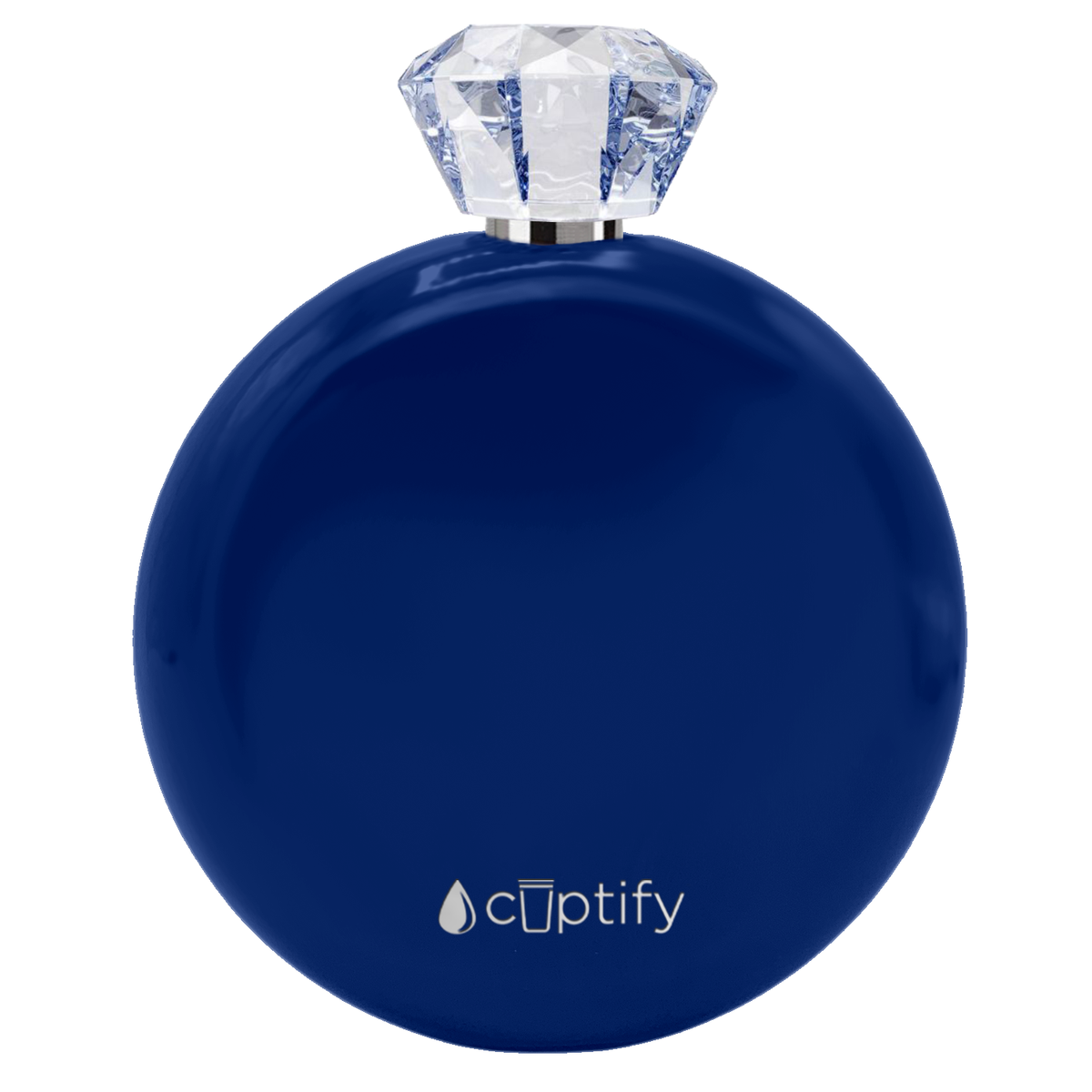 Navy Blue Gloss 5oz Jewel Liquor Flask