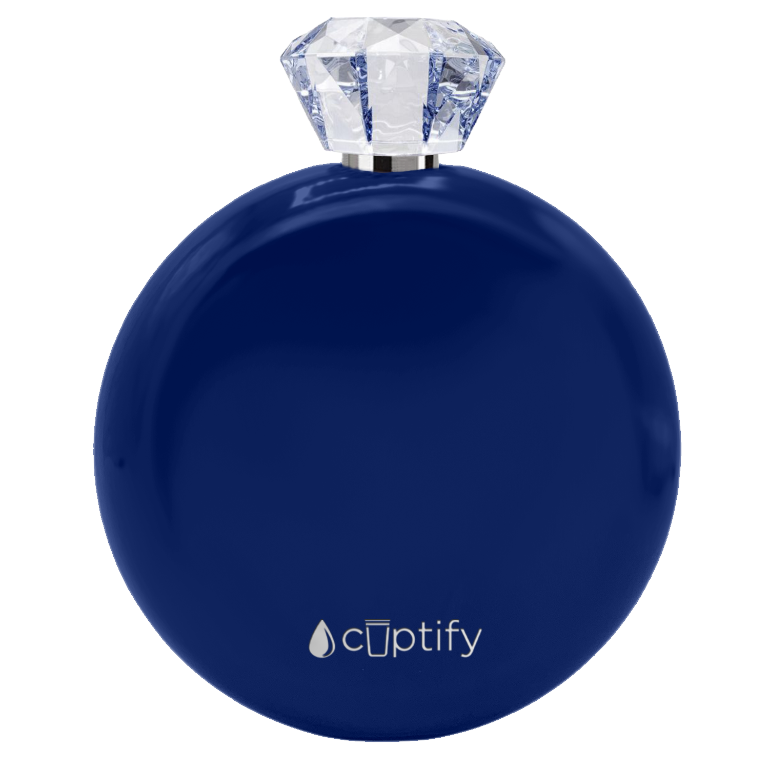 Navy Blue Gloss 5oz Jewel Liquor Flask