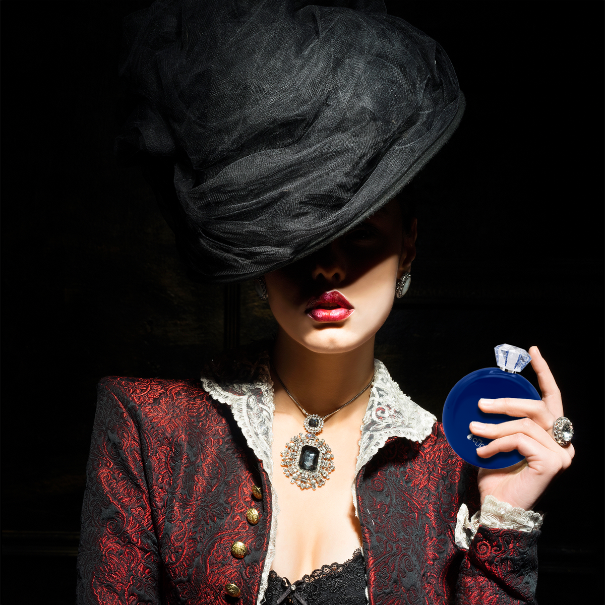 Navy Blue Gloss 5oz Jewel Liquor Flask