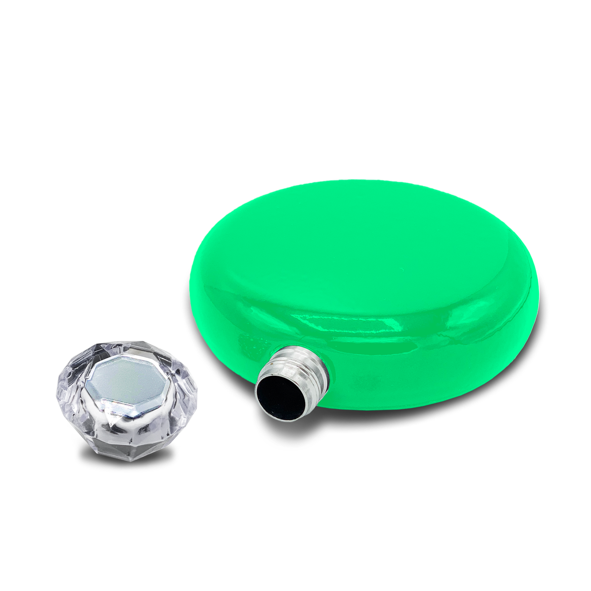Personalized Neon Green Gloss 5oz Jewel Liquor Flask