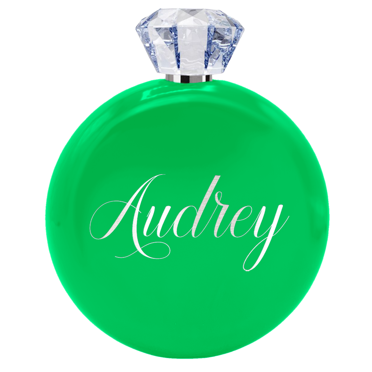 Personalized Neon Green Gloss 5oz Jewel Liquor Flask