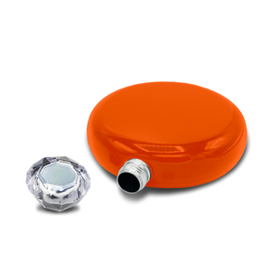 Orange Gloss 5oz Jewel Liquor Flask