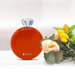 Orange Gloss 5oz Jewel Liquor Flask