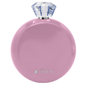 Pastel Pink Gloss 5oz Jewel Liquor Flask