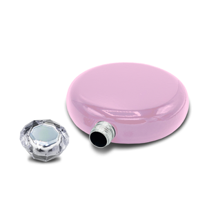 Pastel Pink Gloss 5oz Jewel Liquor Flask