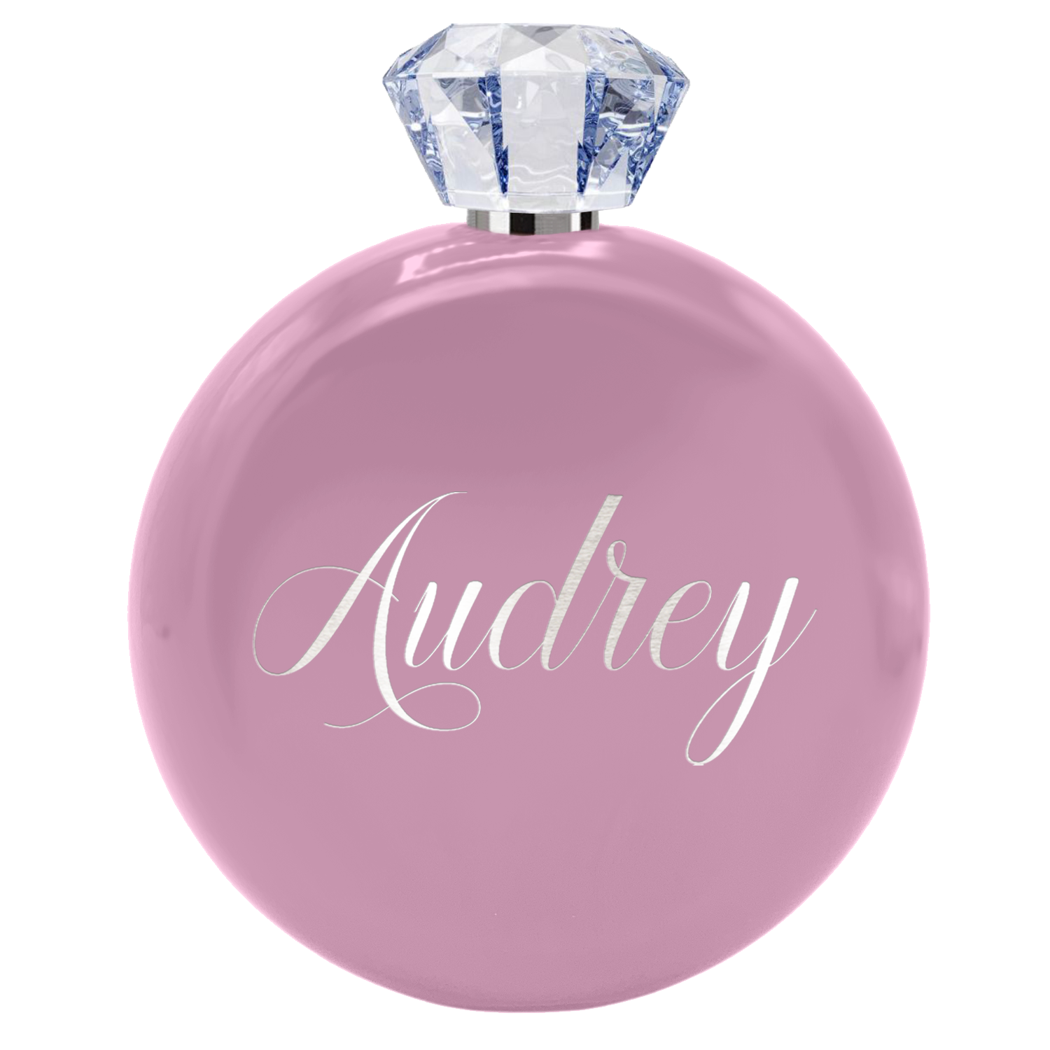 Personalized Pastel Pink Gloss 5oz Jewel Liquor Flask