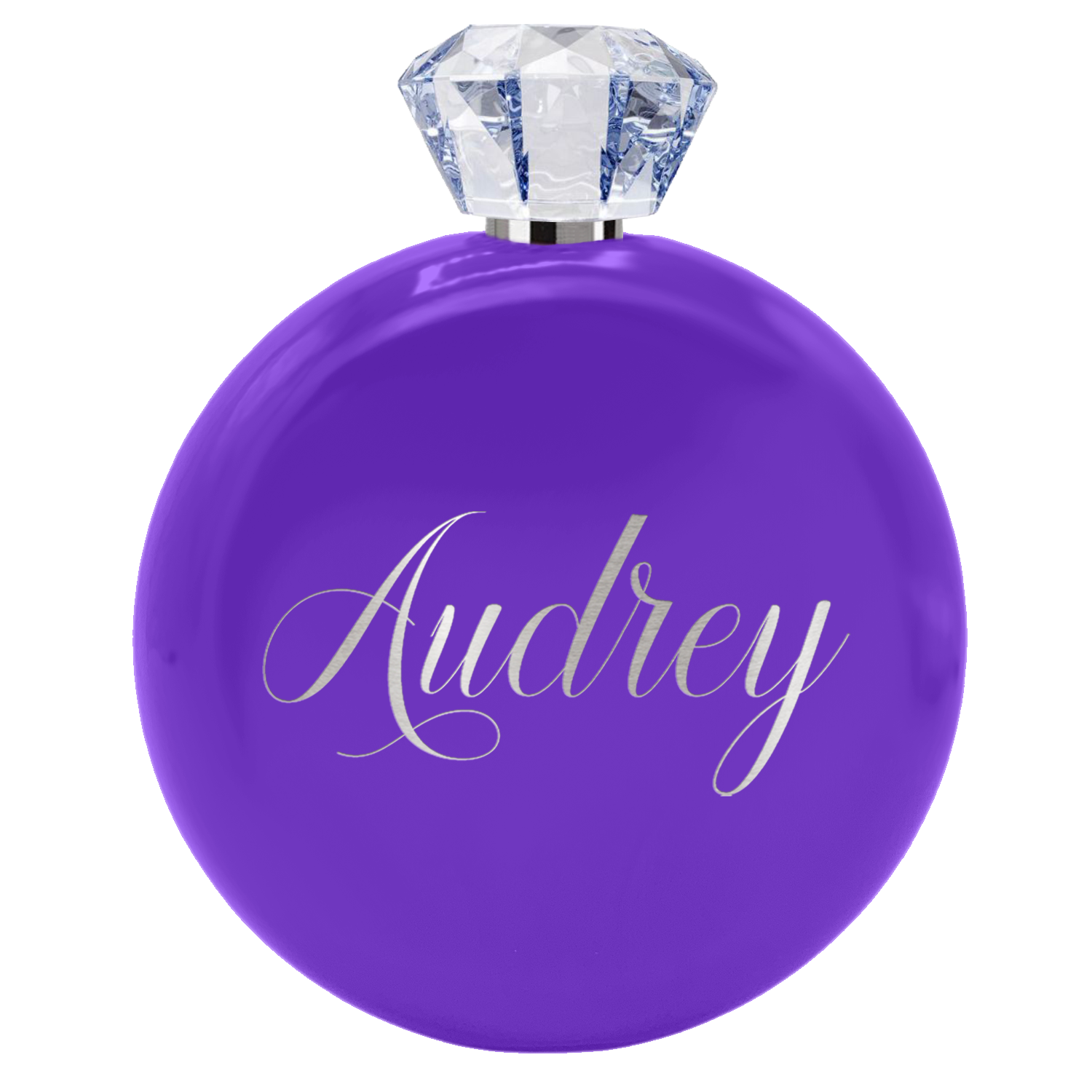 Personalized Purple Gloss 5oz Jewel Liquor Flask