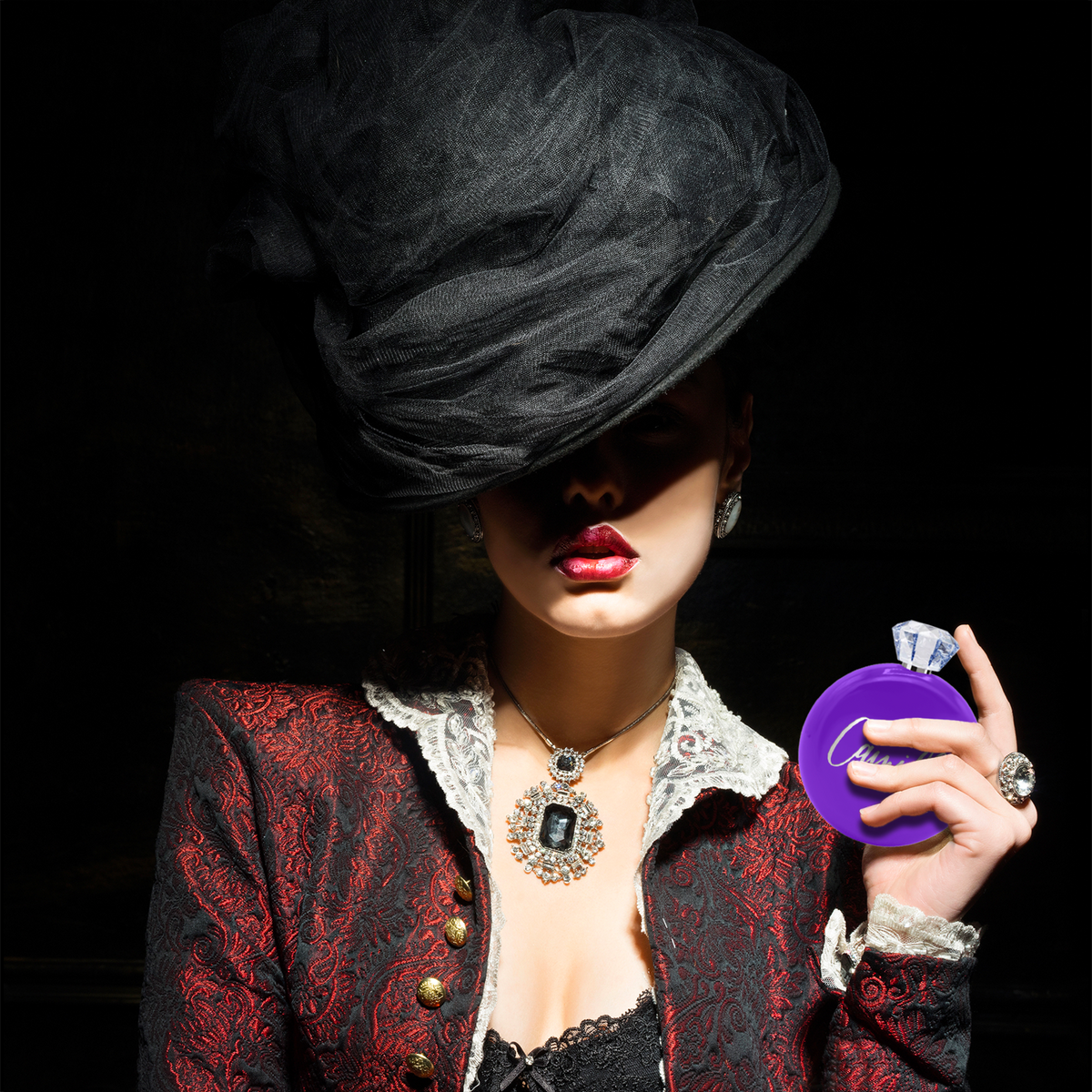 Personalized Purple Gloss 5oz Jewel Liquor Flask