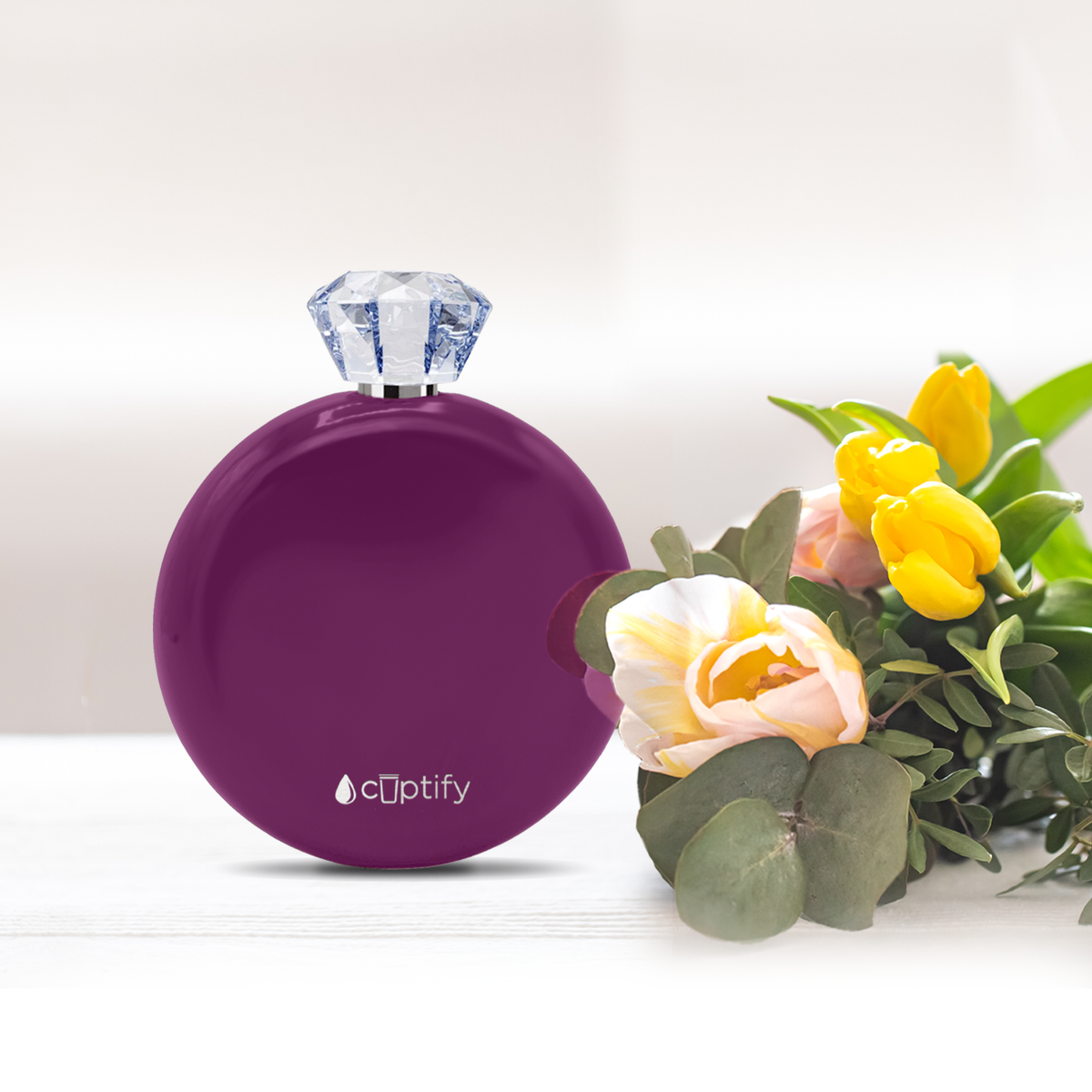 Plum Wine Gloss 5oz Jewel Liquor Flask