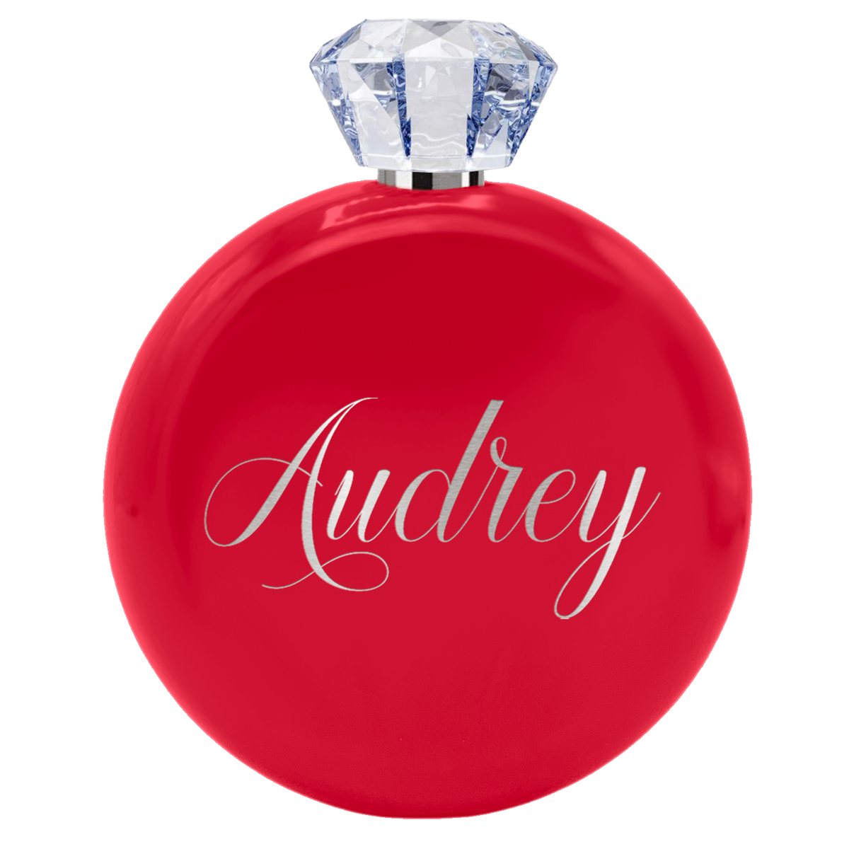 Personalized Red Gloss 5oz Jewel Liquor Flask