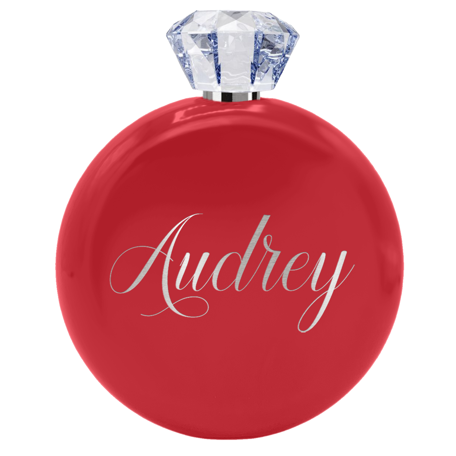 Personalized Red Gloss 5oz Jewel Liquor Flask