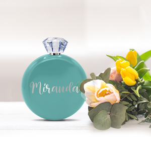 Personalized Seafoam Gloss 5oz Jewel Liquor Flask