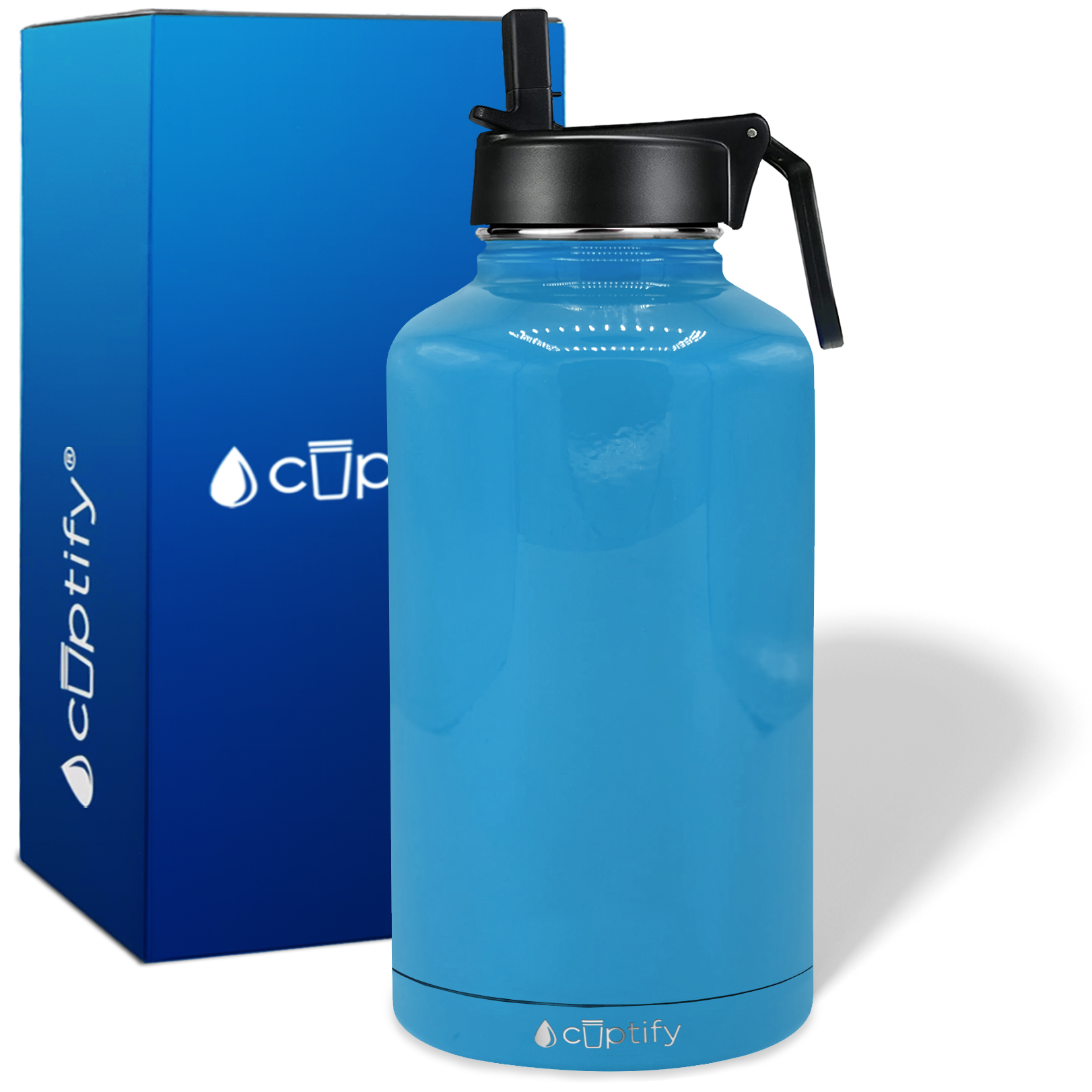 Baby Blue Gloss 64oz Wide Mouth Water Bottle