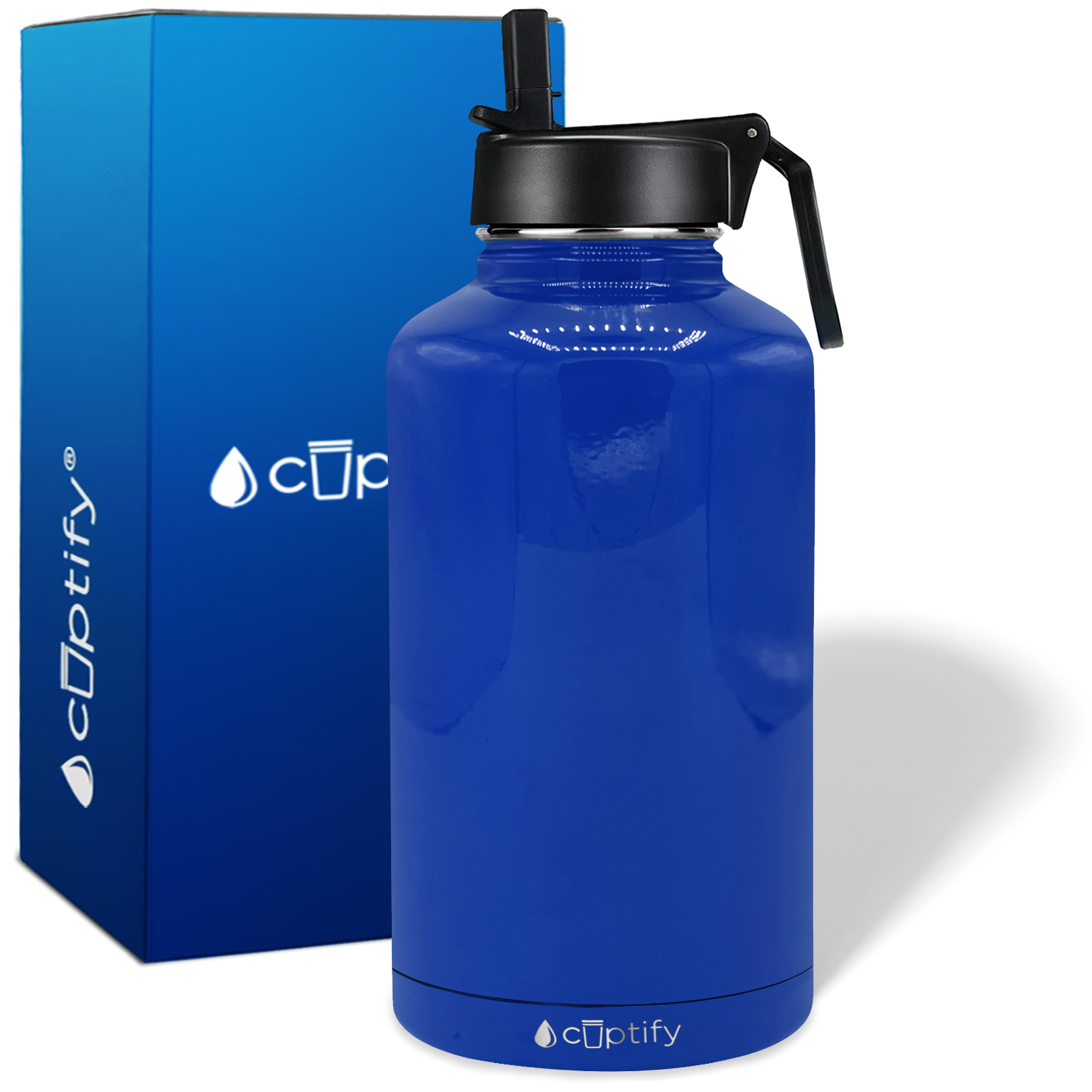 Blue Gloss 64oz Wide Mouth Water Bottle
