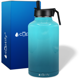 Deep Sea Ombre 64oz Wide Mouth Water Bottle