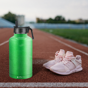 Green Glitter 64oz Wide Mouth Water Bottle